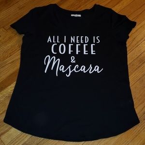 Maurice's COFFEE AND MASCARA tee shirt